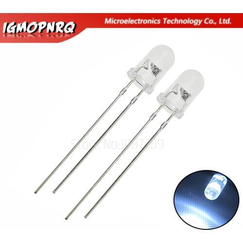 100pcs White light-emitting diodes White turn White 5mm led