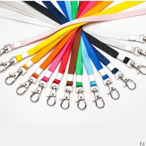 100 Pcs Lobster Lanyard for ID Card Holder Exhibition Card Buss Card Name Badge Holder Neck Cord Rope 10mm Width