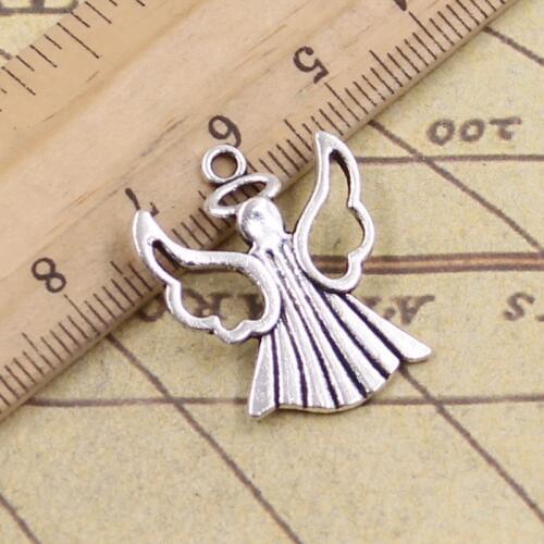 15pcs Charms Praying Angel 26x21mm Antique Silver Color Pendants Making DIY Handmade Tibetan Finding Jewelry For Bracelet