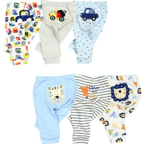 Wholesale 3/6pcs/Lot Baby Pants Cotton Autumn Leggings for boys girls Mid Full Length Baby Trousers