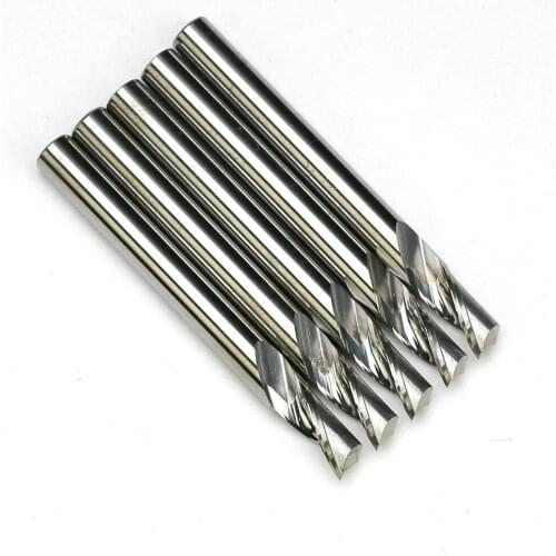 4mm Cel8-15mm 1 Flute Spiral Milling Cutters for Aluminum Metal 5pc CNC Router Bit Tungsten Solid Carbide Aluminium Cutting Tool