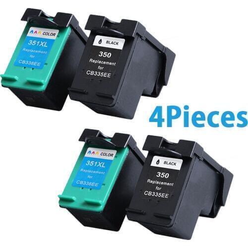 4pcs XiongCai Compatible ink cartridges for HP 350 351 C4200 D4263 5780 5730 5785 C4480 printers cartridge For HP350 For HP351