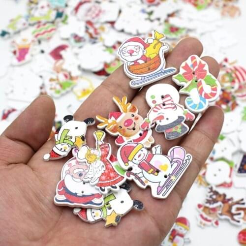 40pcs Decorative Christmas Button Sewing Accessories Buttons for Craft Handmade Scrapbooking craft Supplies Sewing Accessories