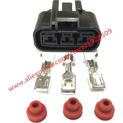 5 Sets 3 Pin Power Cord Female Connector QLW-A-3F-B QLW-A-3F-GR QLW Left Slot Automotive Connector Auto Fan Socket For Honda