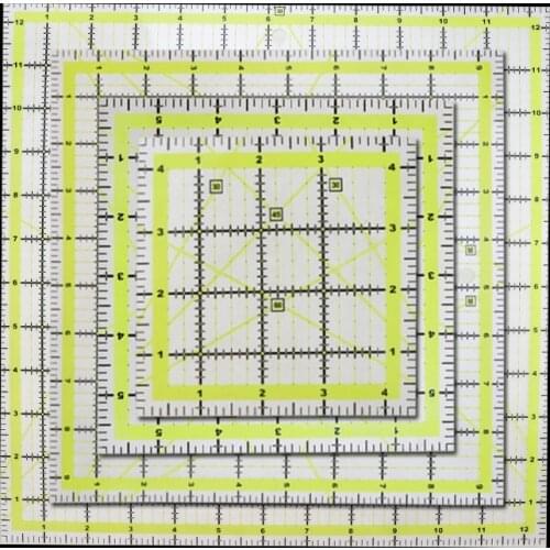 Acrylic Tailor Ruler Two-color Grid Line Patchwork Ruler Garment Design Inch Standard Scale Angle Ruler