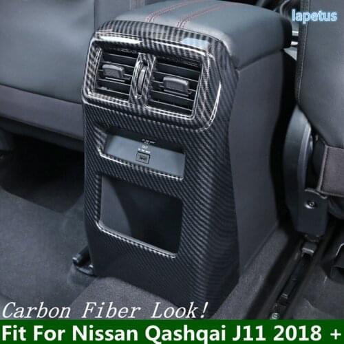 Car Accessories Rear Armrest Box Air Conditioning Vent Outlet Cover Trim Anti Kick Panel Fit For Nissan Qashqai J11 2018 - 2020
