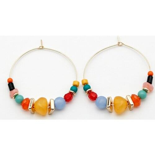 Big Hoop Earrings Multi Color Statement Bohemia Fashion Ear Rings For Women Colorful Acrylic Trendy Jewelry Accessories 2021107