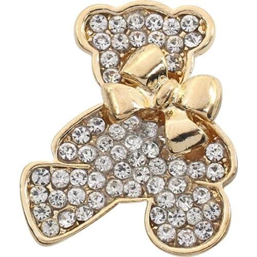 Trendy Crystal Bear Brooch Gold Animal Brooches For Women Sweater Pins Brooches With Rhinestone Drop Shipping Xmas Gift