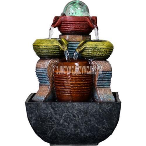 Home Furnishing Rockery Resin Water Fountain Chinese Fengshui Ornaments Office Decoration Indoor Home Office Desktop Decoration