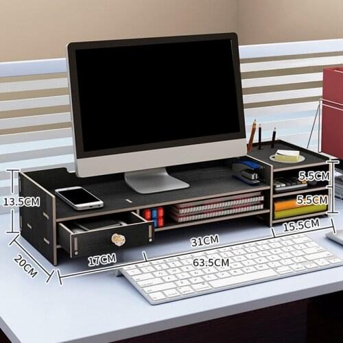 Wooden Laptop Stand with Lock Computer Screen Monitor Desk Holder