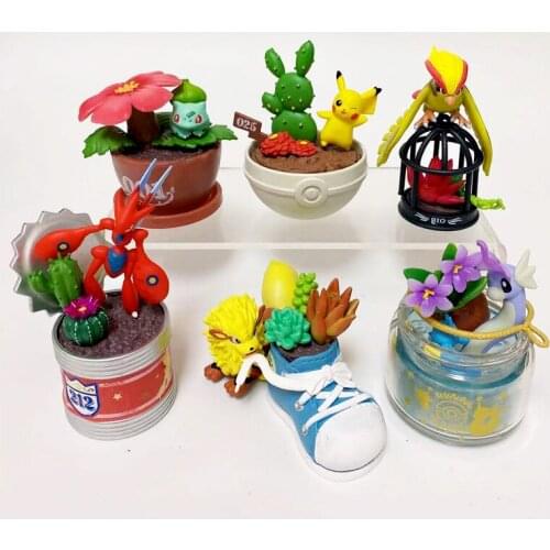 6Pcs/Set Pokemon Pocket Botanical Vol.1 Pikachu Pidgeotto Scizor Bulbasaur Dratini Horsea Arcanine PVC Figures Toys