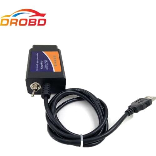 Best Quality ELM327 USB V1.5 with Switch CH340+25K80 chip modified for Ford ELMconfig Forscan HS-CAN / MS-CAN Code Reader