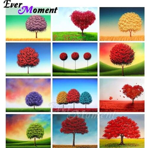 Ever Moment Diamond Painting Embroidery Colorful Tree Full Square Resin Drill Wall Art Decoration Crystal Rhinestone ASF2281