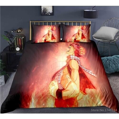 FAIRY TAIL Anime Duvet Cover / Comforter Cover Set Twin Full Queen King Size Bedding Set Bedclothes Soft Comfortable Bed Linens