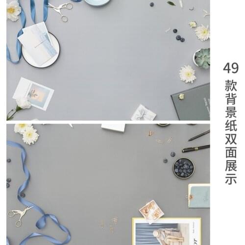 Blueberry Flower Pen Grey Color Photo Studio Backgrounds 57x87cm 2sides PVC Cover Waterproof Paper Wood Marble Wall Printing