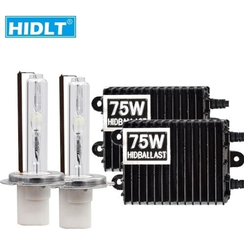 HIDLT 75W H1 Xenon HID Conversion Kit 4300K-8000K D2H H3 H7 H11 HB3 HB4 Auto Car Headlight Bulb 12V 75W Slim Digital HID Ballast