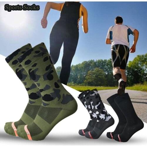 Olive Green Camouflage Cycling Socks MTB Bike Polyester Breathable Road Bicycle Socks For Sport Cycling Equipment