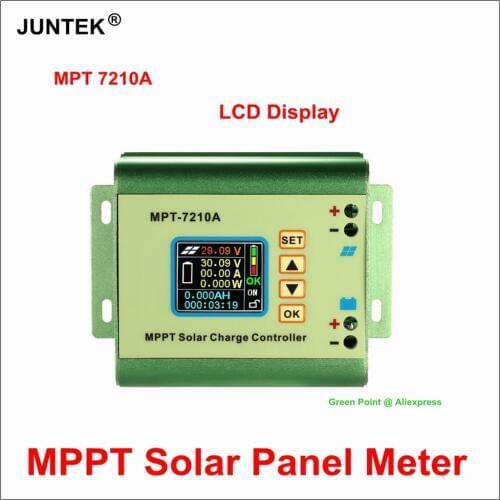 JUNTEK MPT7210A LCD Display MPPT Solar Panel Charge Controller 24/36/48/60/72V Boost Solar Battery Controllers