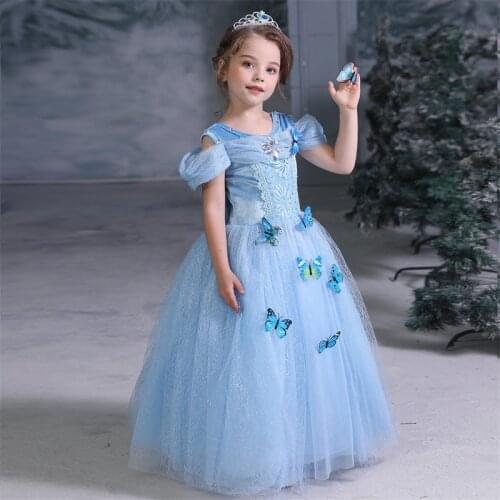 Cosplay Costume Kid Girl Princess Outfits Carnival Vestidos Birthday Prom Gown 4-10Y Girl Children Halloween Clothes