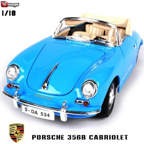 Bburago 1:18 Porsche 356B Cabriolet car alloy car model simulation car decoration collection gift toy Die casting model boy toy