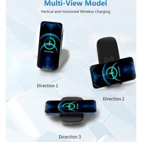 Desktop Folding Stand Fast Charging Wireless Charger Silicone Hand Feel 15W Charging Phone Holder