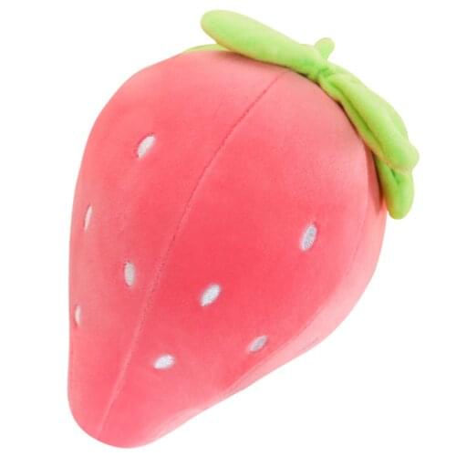 New 1pc 22cm simulation Pink Strawberry Soft Plush Food Fruit Toy Down Cotton Stuffed Strawberries Plants Plushie Decor Kid Gift