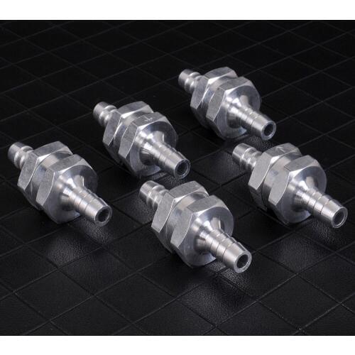 New 5PCS 8mm 5/16" Fuel Non-Return One Way Check Valve Petrol Diesel Marine Aluminum Alloy for Water Petrol Oils Pressure Pumps