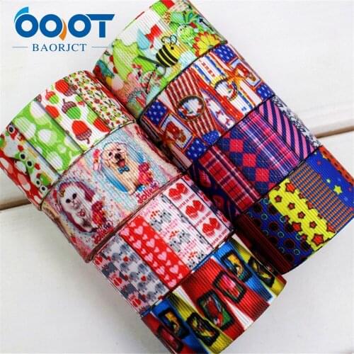 OOOT BAORJCT 174144,25mm geometry Printed grosgrain ribbon,DIY handmade,Wedding decoration materials, Valentines Day essential