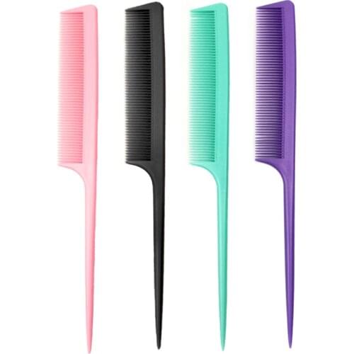 Salon Rat Tail Hair Comb Men Women Styling Comb Professional Barber Aluminum Metal Comb Hair Brush for Barber Hairdresser Supply