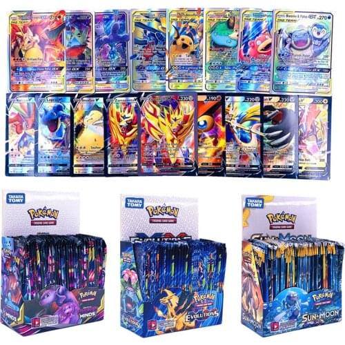 Sun & Moon - Lost Thunder French And English Pokemon card Pikachu MEGA Shining Cards Game Battle Carte Trading Children Toy