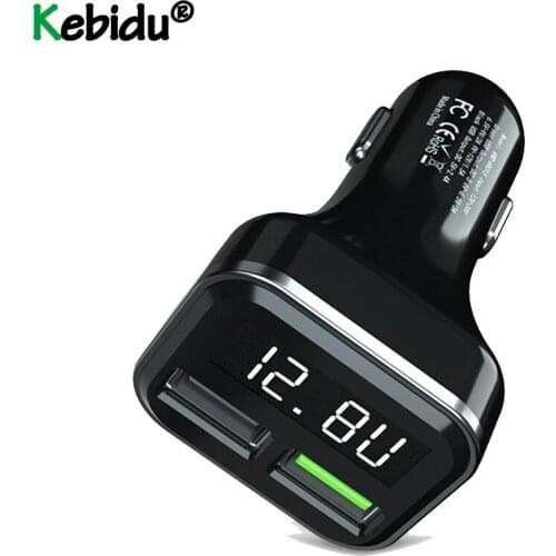 Universal Car USB Charger Quick Charger 3.0 Mobile Phone Charger 2 Port USB Fast Car Charger With LED For IPhone Samsung Tablet