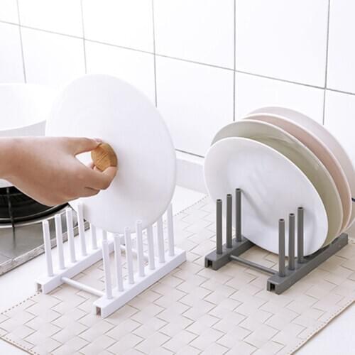 Installable Dish Plate Storage Holder Plastic Drying Rack Organizer Drainer Home Kitchen Sink Dish Frame