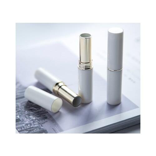 10-200pcs White Gold Silver Round Direct Hot Filling Lipstick Tube Lip Balm Container Empty Lipstick Shell Packaging Homemade