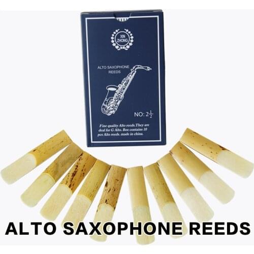 10 pcs/Box G Alto Saxophone Reeds Normal Level G Alto Saxophone Sax Reeds Strength 2.5 for Beginners
