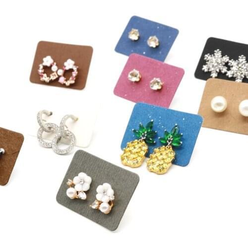 100pcs/lot Wholesale Fashion Jewelry Ear Studs Packaging Display Tag Thick Kraft Paper Earring Card Jewelry Price Tags 2.5x3.5cm
