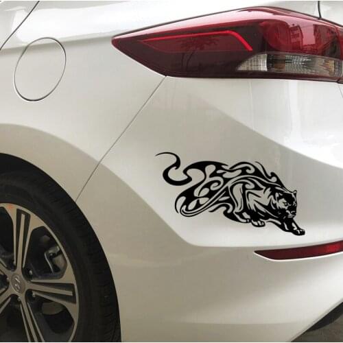 17.9CM*10CM Fashion Tiger Flame Pattern Car Sticker Bumper Decorate Vinyl Decal Black/Silver N1107