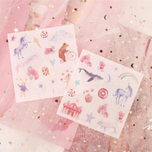 2 pcs/pack Unicorn Fruit Decorative Adhesive Stickers DIY Decoration Diary Stationery Stickers Children Gift