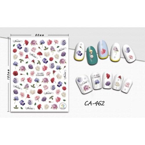 3D Nail Sticker Girl Manicure Decals Decoration Stickers for Nails Beautiful Flower Peony Design Nail Art Sticker Accessories