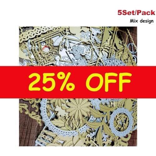 5Set/pack mix design Metal Steel Cutting Dies Decorative Paper Cards Embossing Stencils for DIY Craft Scrapbooking