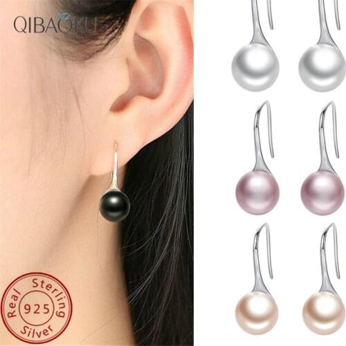 925 Sterling Silver Drop Earrings Freshwater Natural Pearl Elegant for Women Pendant Jewelry Musical Symbols Treble Clef