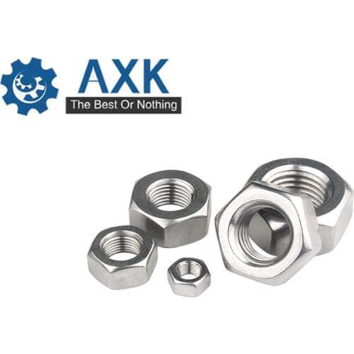 Free Shipping DIN934 M1 M1.2 M1.4 M1.6 M2 M2.5 M3 M4 M5 M6 M8 304 Stainless Steel A2 Metric Thread Hex Nut Hexagon Nuts Bolts