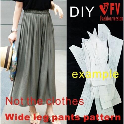 Widening leg pants sewing pattern The trousers pattern(Not the pants) Elastic waist BZK-7