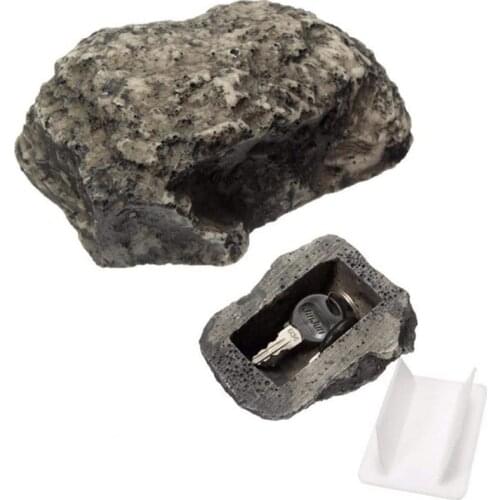 Key Safe Box Hidden Stone for Keys Storage Outdoor Garden Ornament Security Case Box Fake Rock Holder Spare House Key Lock
