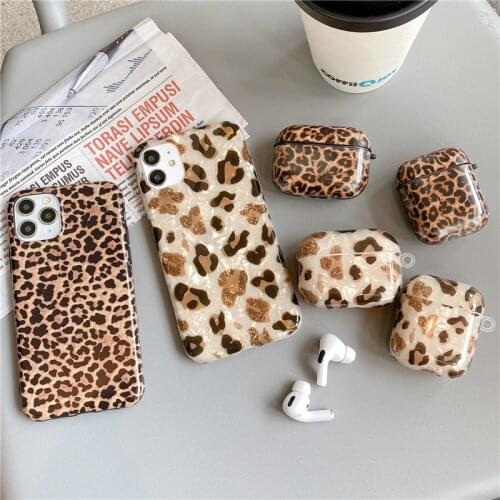 Retro leopard spot painted phone Case for Apple airpods 2 Pro Earphone case For iphone 11Pro X XR XS MAX 7 8 Plus silicone cover