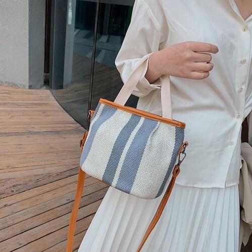 Designer Canvas Stripe Crossbody Bag Woman High Quality Contrast Color Magnetic Buckle Handbag Women Luxury Brand Womens Bags