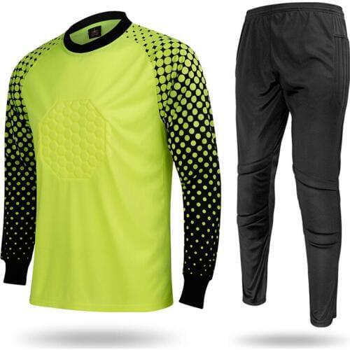 Football Jerseys Doorkeepers Goalkeepers Jersey Set Long-sleeve Top Trousers Mens Clothing Shirt kits suits Costumes Dress L401