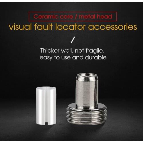10pcs Ceramic Tube Sleeves Metal Head Connector Adapters for Fiber Optic Visual Fault Locator