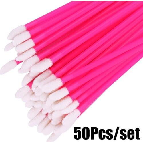 50pcs/set Disposable Lip Gloss Brush Black White Lipsticks Eyeshadow Makeup Brushes Cosmetics Cleaner Applicator Beauty Tools