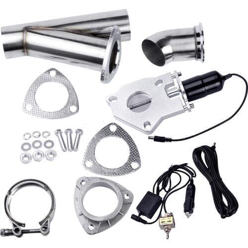 Espeeder 2.5" Size Stainless Steel Electric Exhaust CutOut Kit With Manual Switch Car Complete Installations Exhaust CutOut