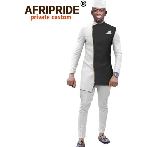 African Dashiki Top Pant Hat Set 3 Piece Outfit Men Clothes Streetwear African Suit Men Africa Clothing Formal Attire A2016039